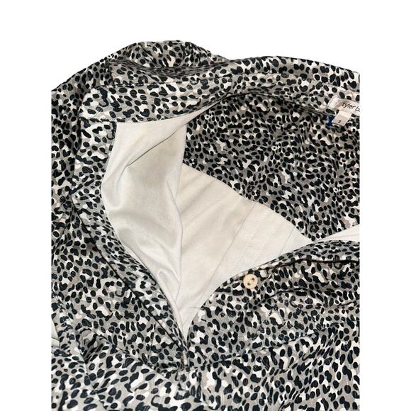 Tyler Boe Women's S Leopard Print Button Up Top Long Sleeve Faux‎ Suede - Picture 7 of 12